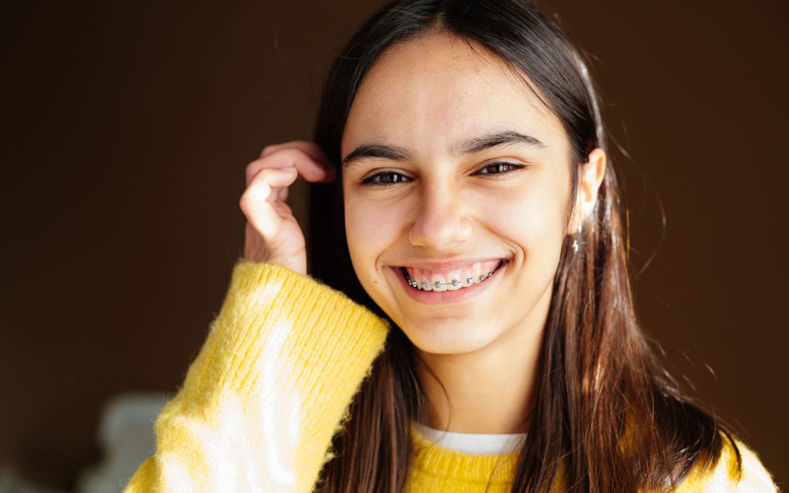 Smiling Young Woman With Braces
